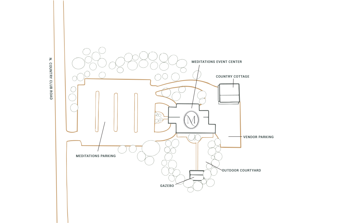 Illustrated Grounds Map of Meditations Event Center